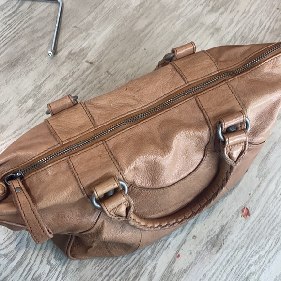 Liebeskind Berlin Esther Vintage Studded Satchel Tan Leather Vachetta Handbag - Picture 10 of 12